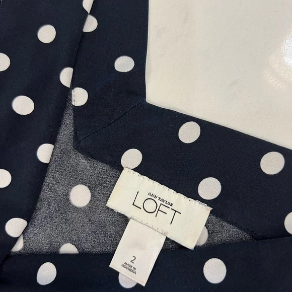 LOFT Blue and White V-Neck Sheath Dress - Picture 10 of 15